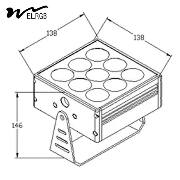 Luz de trabajo exterior de proyección remota Iluminación de lavado de paredes exterior