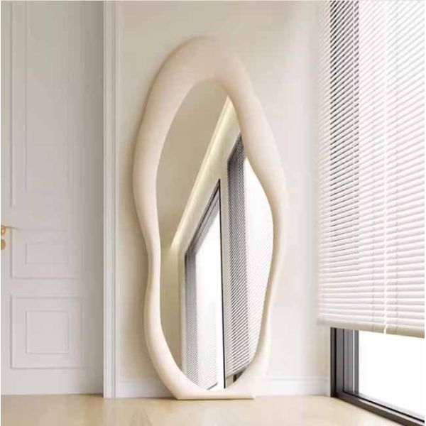 Luxury Home Decorative Large Wavy Shape Irregular Big Standing Mirror Wall Full Body Mirror Full Length Floor Mirror