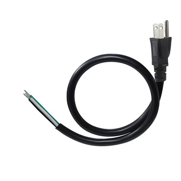 NEMA 5-15P Power Cord with Tinned Stripped Wire End 3-Conductor