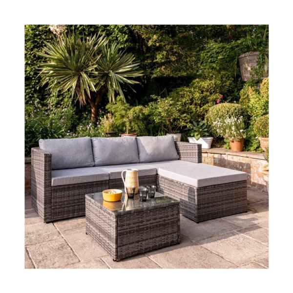 Leisure Outdoor AJUNION 4 Seat Wicker Rattan Garden Furniture Sofa Corner Lounge