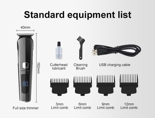 Household Cordless Hair Cutting Trimmers 61-90min with Stainless Steel Blade