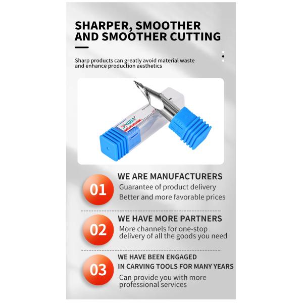 Finitions de carbure de tungstène d'acier 65 degrés Mini-grèveuse de fraisage pour feuilles acryliques