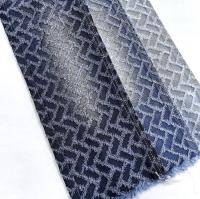 Tissu denim jacquard crochet diamant vintage BLEU FONCÉ Denim non extensible 11.3oz pour une tenue unique