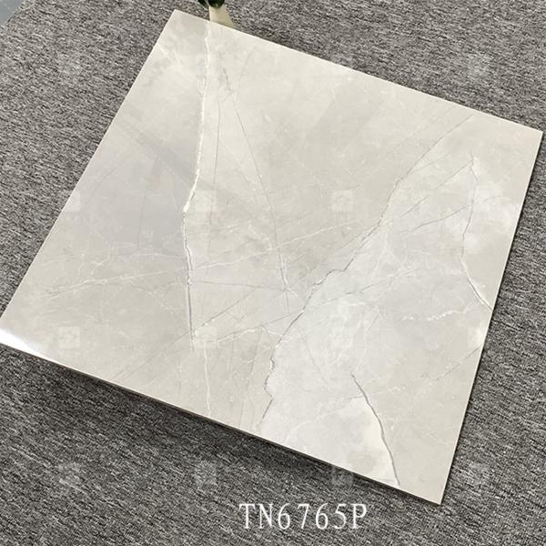 Full Body Gray Color Marble Look Porcelain Glossy Tile For Interior Floor And Wall