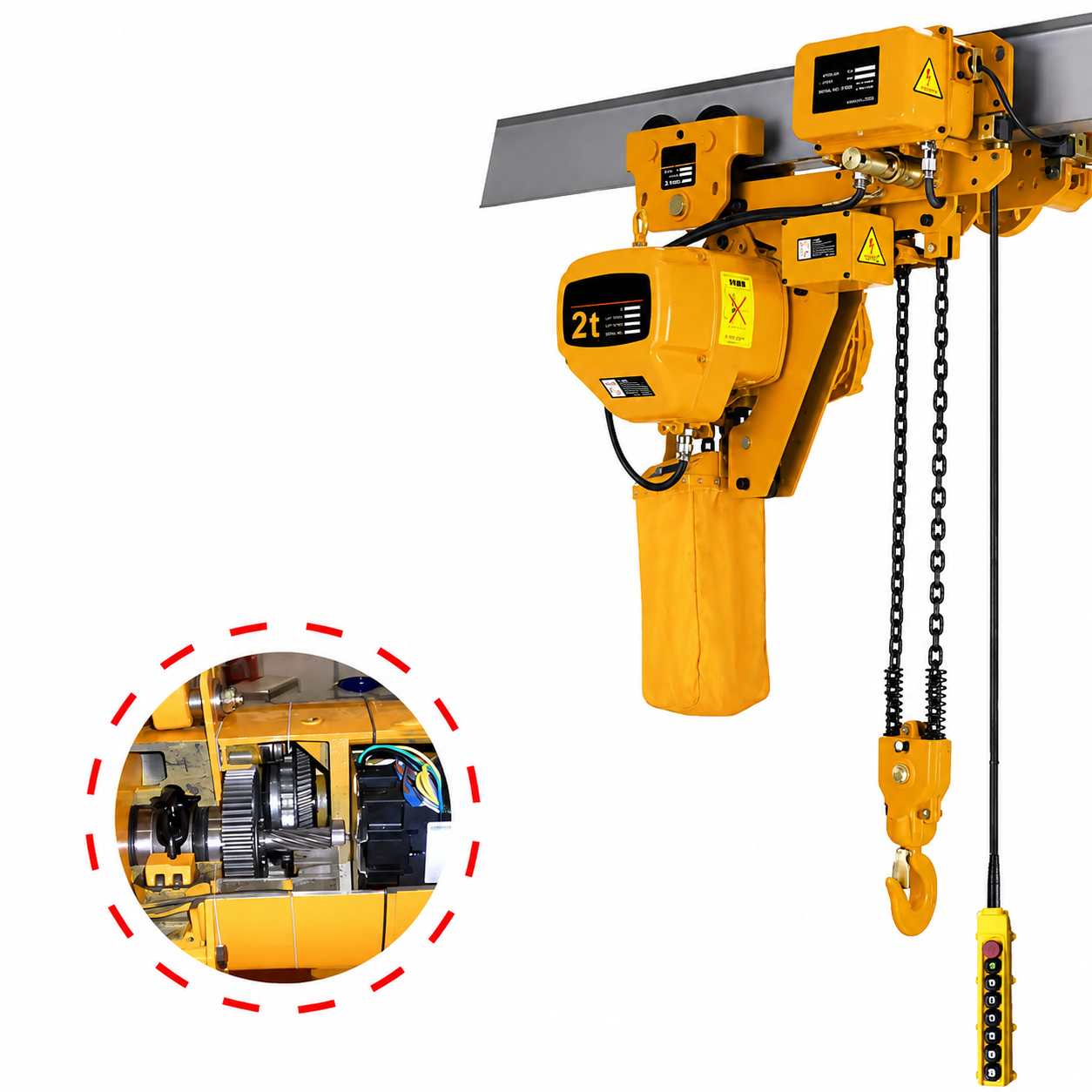2 Ton Electric Lifting Hoists Dual Speed Motorized Trolley Hoist Compact Design