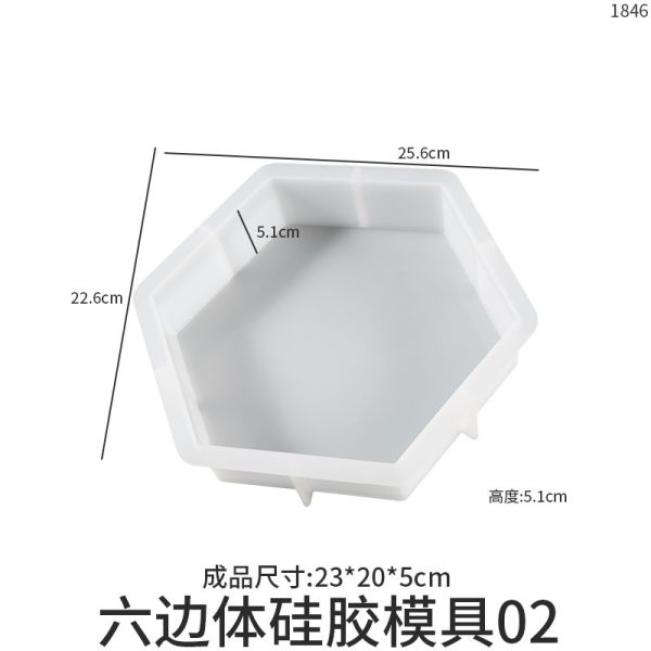Dropping resin geometric body large hexagonal book file mold large, medium, small hexagonal specimen silicone mold