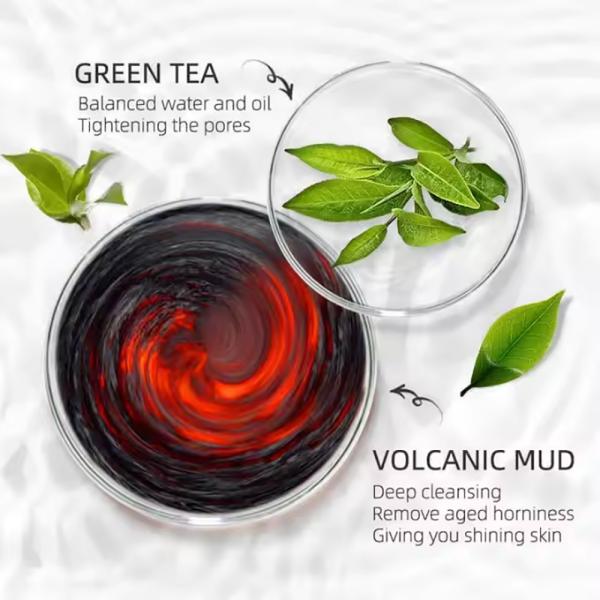 Crema para el cuidado de la piel Matcha Mud puede blanquear Composición brillante Cara Cuello Limpiar Desintoxicar la piel Resistir a la oxidación Hidratante Nutritivo