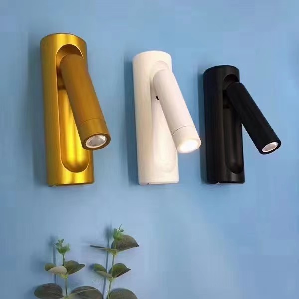 Adjustable Wall Mounted LED Lamps Bedside Black Gold Rohs Approved