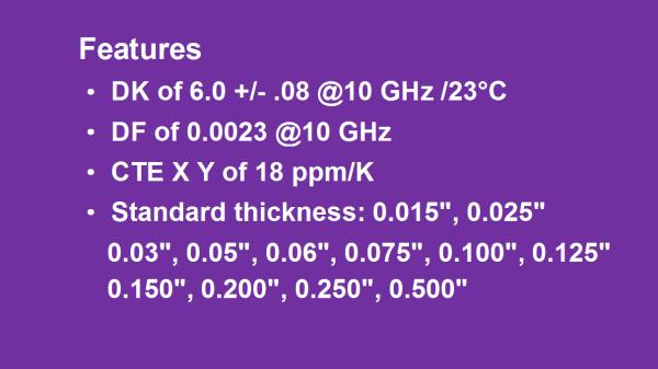 Rogers TMM 6 thermoset microwave material with bare copper, HASL, ENIG, OSP design for filters and couplers