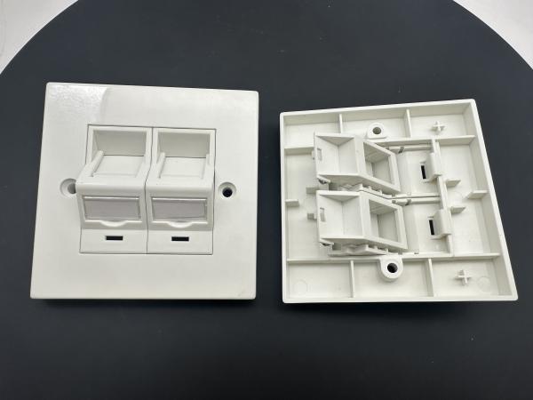 ANSHI LJ6C British Style Snap-In 2 Port Faceplate RJ45 Frame 86*86MM
