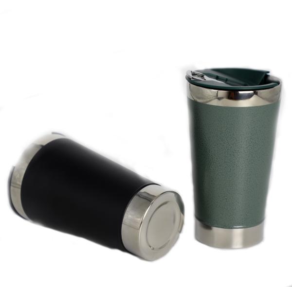 Secadora de roupa de aço inoxidável Double Wall de 16 onças, copo de aço inoxidável da cerveja com abridor