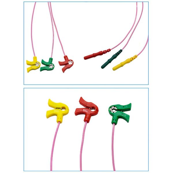 Professional Medical Consumables D Type Newborn Electrode Clip Wire Mini ECG Lead Wires for Newborns