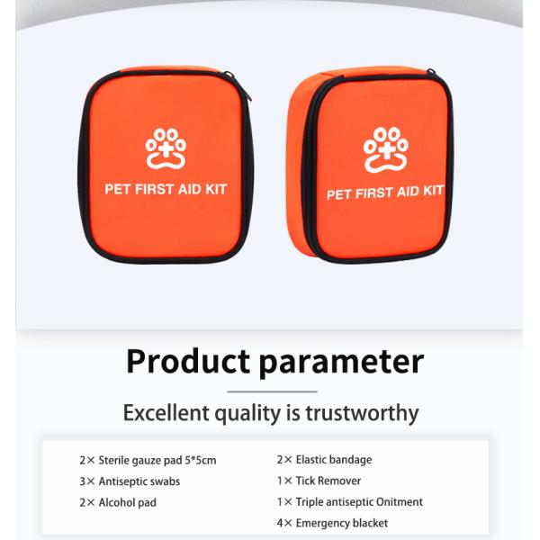 Dog First Aid Kit | 14 Piece Pet Emergency Travel Kit for Cats & Dogs