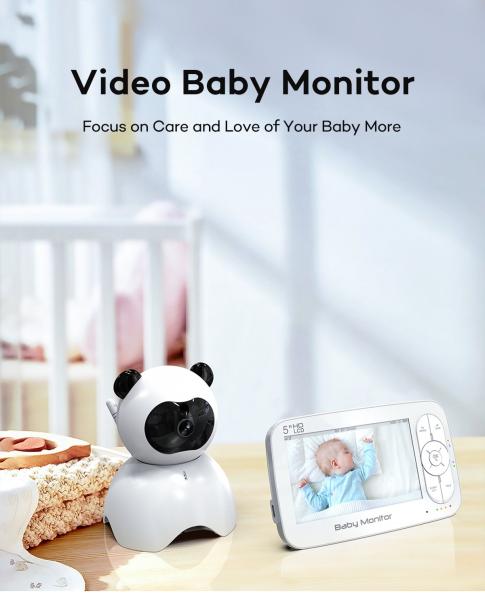 5 Inch Wireless Baby Monitor with 720p HD Camera and Night Vision