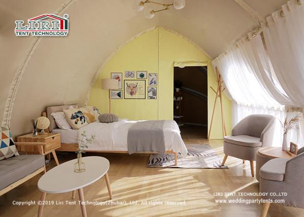 Barracas luxuosas de Glamping do quadro comprimido da liga de alumínio 15 anos de esperança de vida