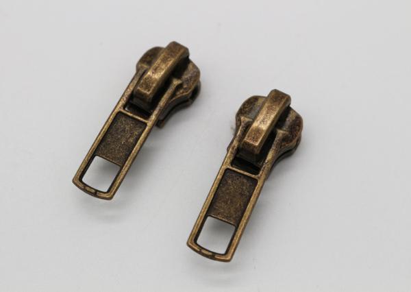 Antique Brass Steel Flame Resistant Zippers , Pants And Suits Closed Ended Metal Zips