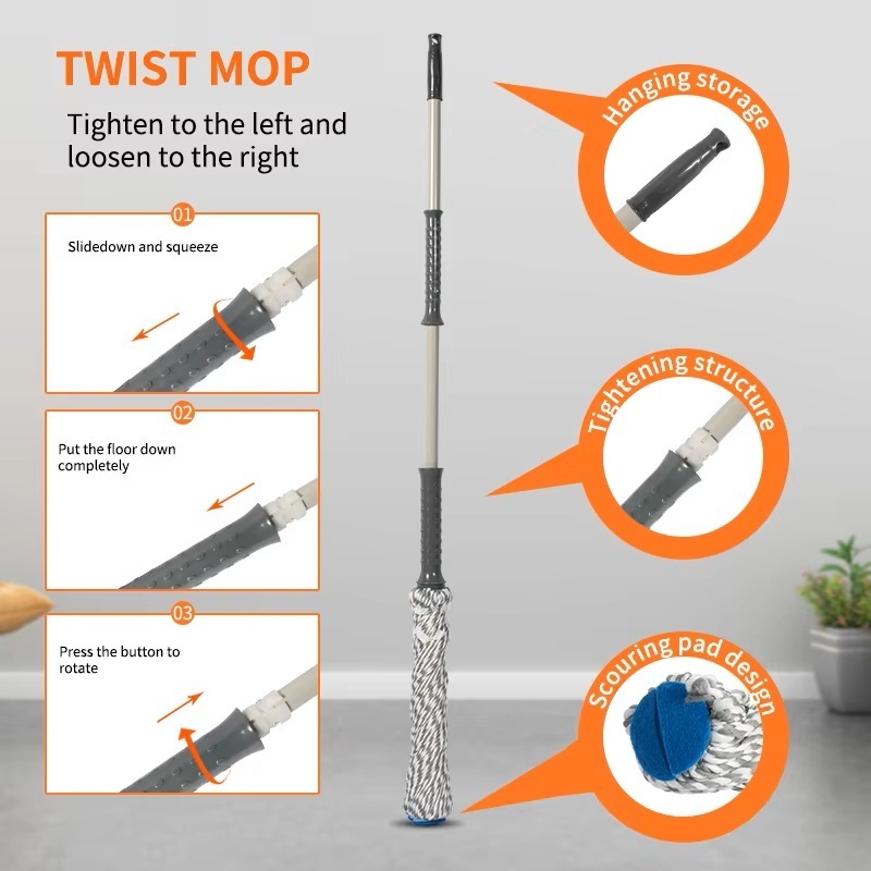 Self Wringing Mop Easy Squeeze Twist Cleaning Mop for Easy Squeeze and Wide Use