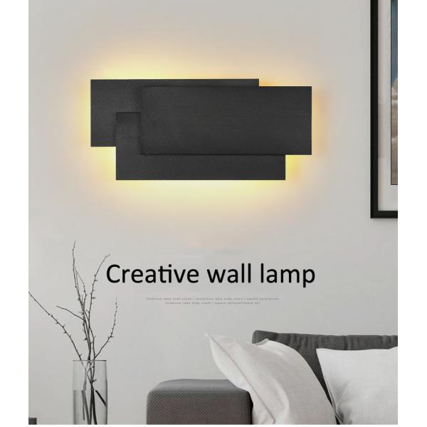 Modern Creative square wall lamp living room staircase bedroom bedside Black/white wall light(WH-OR-259)