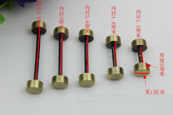 DIY bag accessories all kinds of size gunmetal color metal light gold dumbbell barbell rivet stud for bags