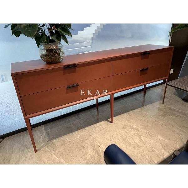 Modern Red Color Buffet Cabinet Sideboard With 4 Drawers