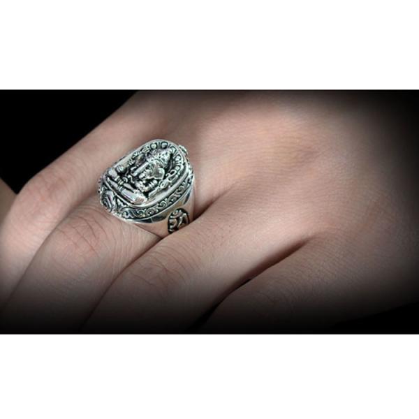 Men's Thailand Vintage Old Sterling Silver Ring Elephant Style (R121409)