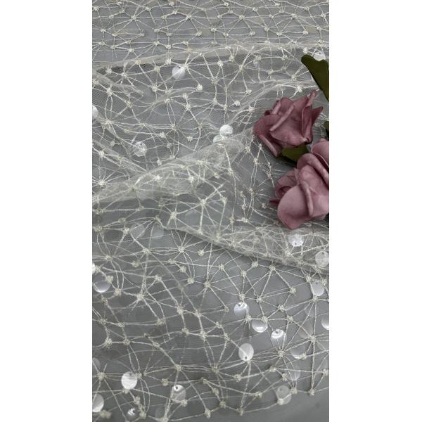 Sequin Embroidery Fabric Shining Crochet Lace Fabric Evening Occasion Fabric