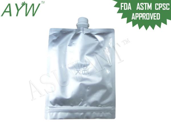 Opaque Sliver Aluminum Foil Bags For Liquid  / Stand Up Pouch With Spout Packaging