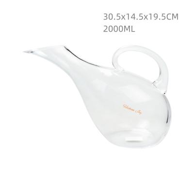Clear Glass Wine Decanter Pourer Handmade 2000ml Capacity LFGB