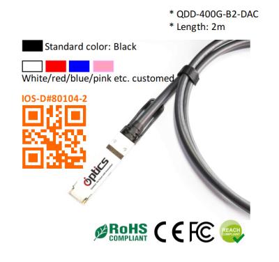 QSFPDD-400G-DAC2M-B2 400G QSFPDD à 2x200G QSFP56 câbles de rupture (câble de raccordement direct) (passif) 2M