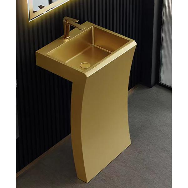 Modern Vanity Stainless Steel Pedestal Sink Floor Standing 7 Shape
