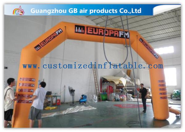 Orange Custom Inflatable Race Arch , Inflatable Archway 420D Oxford Cloth Material