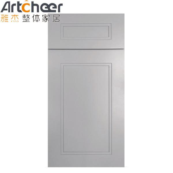 Modern White Shaker Kitchen Cabinets With Laminated Half Bullnose Countertop Edging