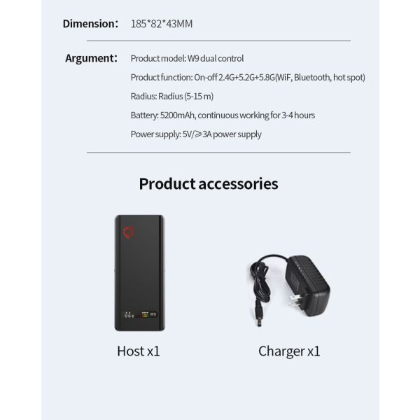 Handheld WIFI Repeater Built In 3 Antennas Signal Amplifier Booster 5.2G 5.8G 2.4G