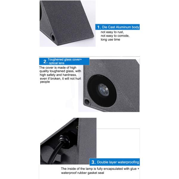 LED Triangle floor light embedded stairs step courtyard corner outdoor waterproof wall foot buried