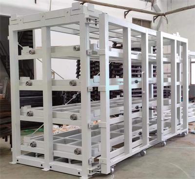 Multi-Level Hand-Cranked Roll out Sheet Metal Rack for Heavy-Duty Sheet/Plate Storage
