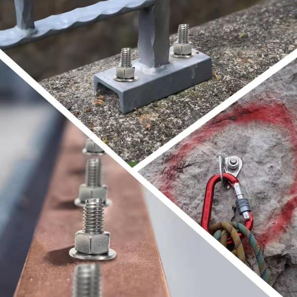 Electro-polishing 3/8 Stainless Steel Wedge Anchor Bolts for Concrete Expansion Durable