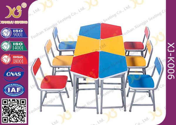 Multi Functional Combination Student Desk And Chair Set With Steel Drawer / Classroom Furniture