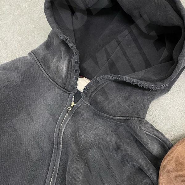 Anti-arrugas Acid Wash Hoodie personalizado de peso pesado 100 Hoodie de algodón francés Terry