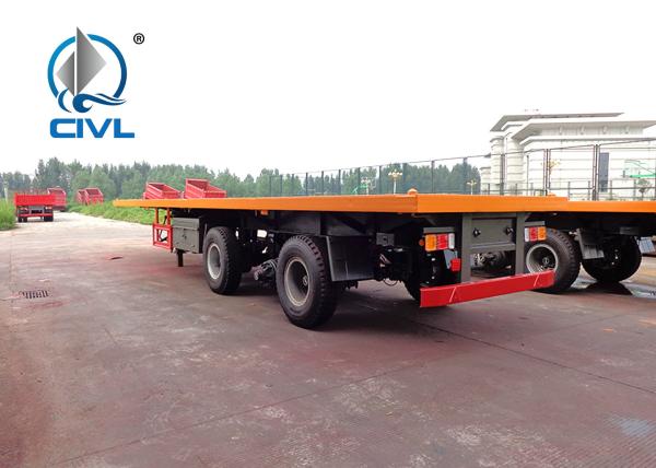 40 Feet Container Carrying Semi Trailer Trucks / Flatbed Container Semi Trailer 3 Axles
