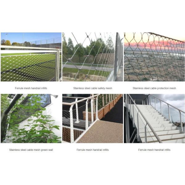 High Strength Flexible Birds Aviary Cable Net 304 316 Diamond Stainless Steel Cable Woven Ferrule Wire Rope Mesh