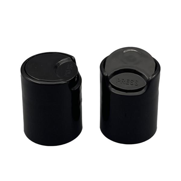 28/410 Black Flip Top Press Cap 20mm 24mm Metal Plastic Disc Top Hand Lotion Cream Bottles 18mm Iron Material Water Bottle Caps