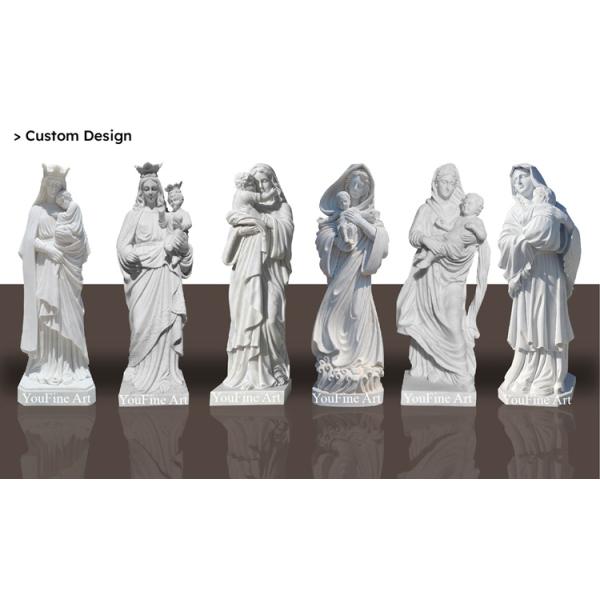 Western Marble Jesus and Mary Statue - Michelangelo's Pieta Reproduction