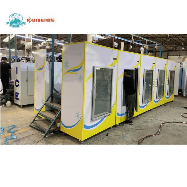 220V 110V Single Glass Door Upright Storage Freezer For Bagged Cube Ice
