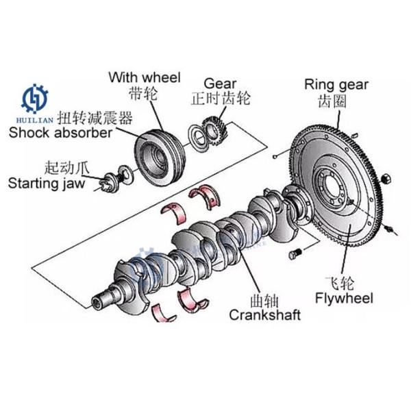 4JJ1 Diesel Cylinder Engine ISUZU 4JJ1T 4JJ1X Excavator Spare Parts with Gear