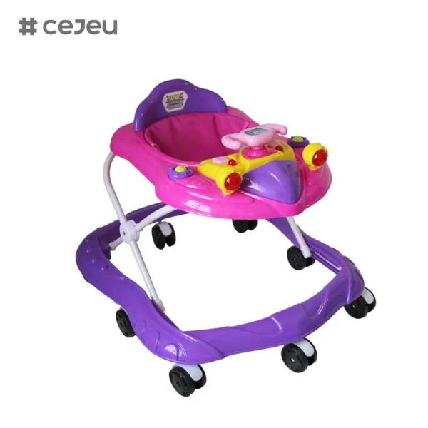 CJ-XTD-105 new baby walkers multifunctional black cheap simple baby walker with music low price hot sale with brake height adjustable