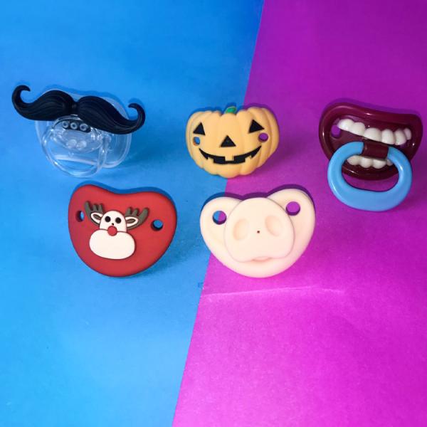 Streamline Silicone Baby Pacifier Halloween Pumpkin Shape Food Grade Dummies