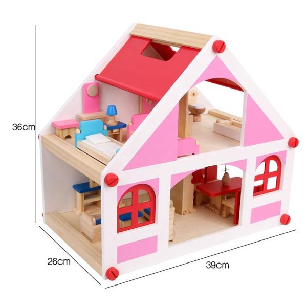 37.5cm Casa Vintage Wooden Dollhouse Furniture  DIY Miniature