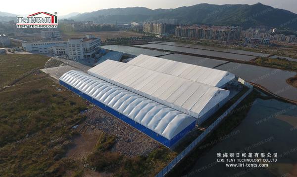Double layer pvc cover snow resistance outdoor warehouse tent with ABS sidewall