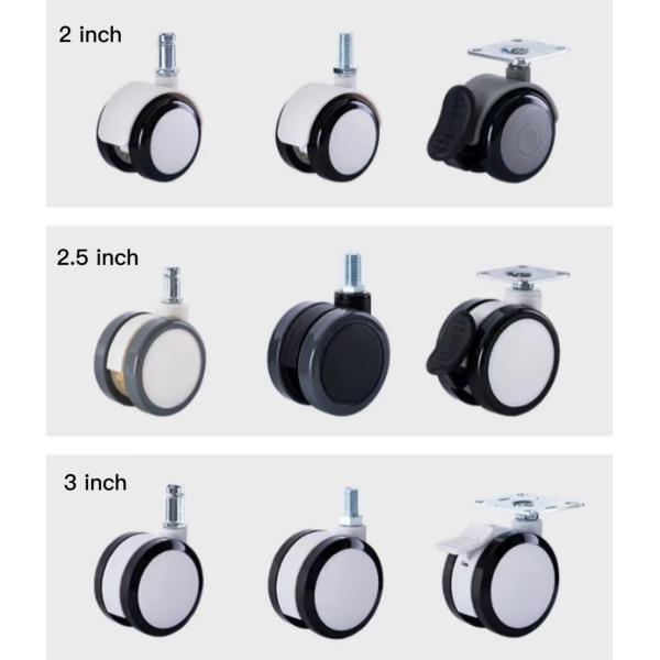 2 Inch TPE Nylon Swivel Double Wheel Casters For Chair