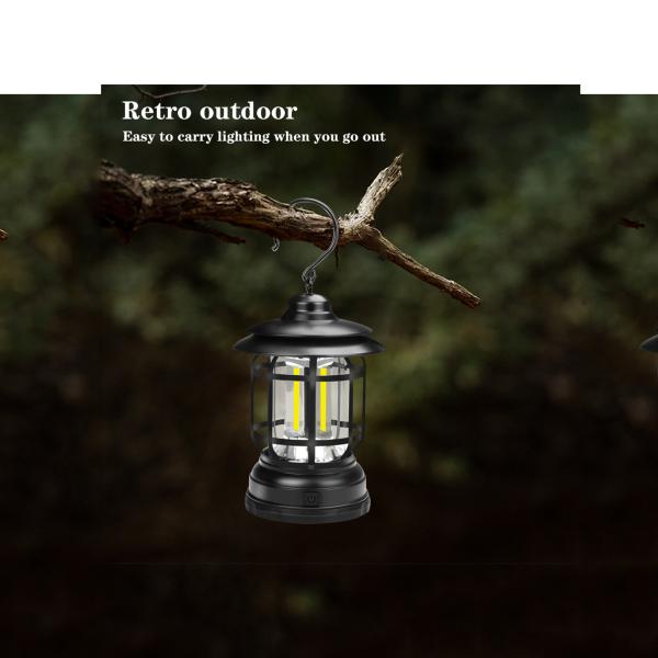 Mini Retro Solar Garden Light Tent Lamp Compact Size Outdoor Led 13*12*20cm